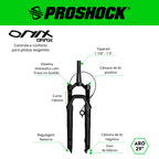 SUSPENSÃO ONIX DARK TRAVA NO GUIDÃO SPIDER ARO 29 EIXO 9X100 PRETA FOSCA
