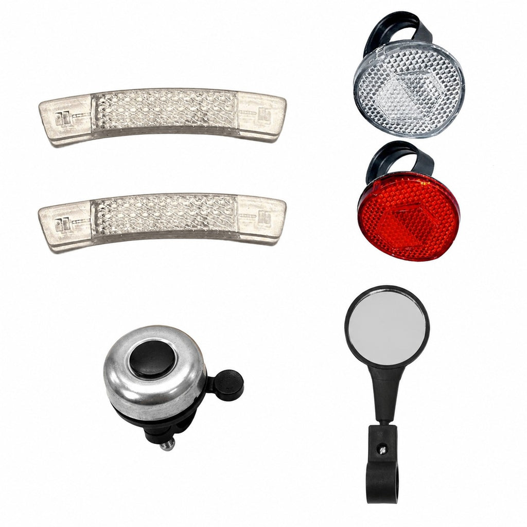 KIT SEGURANÇA REFLETORES D/T RODAS ESPELHO BUZINA CAMPAINHA TRIM TRIM