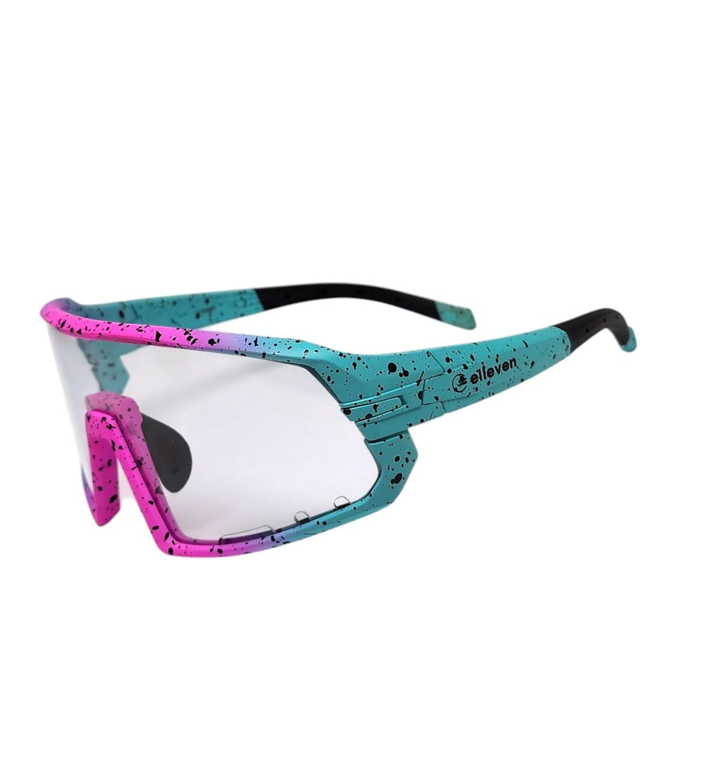 ÓCULOS CICLISMO ELLEVEN EL300 LENTE FOTOCROMÁTICA UV400 ROSA/VERDE