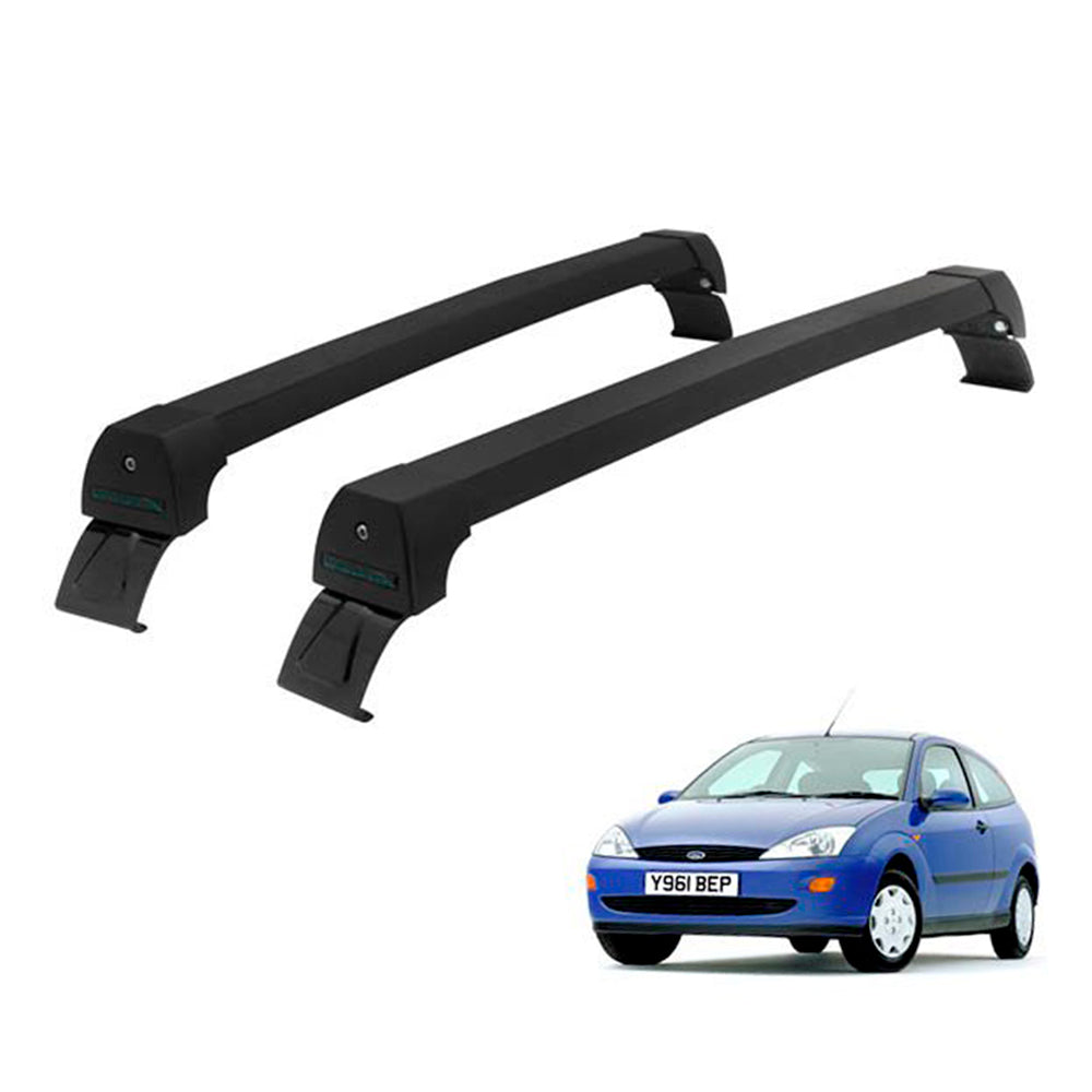 RACK DE TETO LONG LIFE SPORT ALUM. P/  FORD FOCUS HATCH ATÉ 2009 (PFcHS) - PRETO