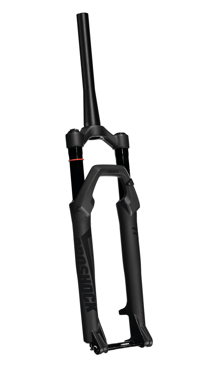 SUSPENSÃO VIBER SPIDER ARO 29 TUBO TAPERED EIXO 15X100 PRETA FOSCA COM ADESIVO PRETO BRILHANTE REFLETIVO - OUTLET