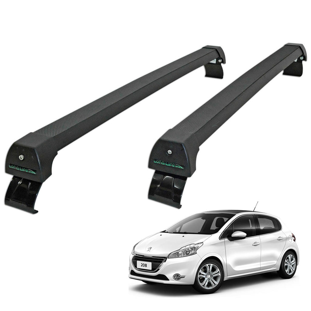 RACK LONG LIFE PEUGEOT 208 SEM TETO SOLAR  (A PARTIR DE 2020) - 2 e 4  PORTAS -PRETO (P208X)