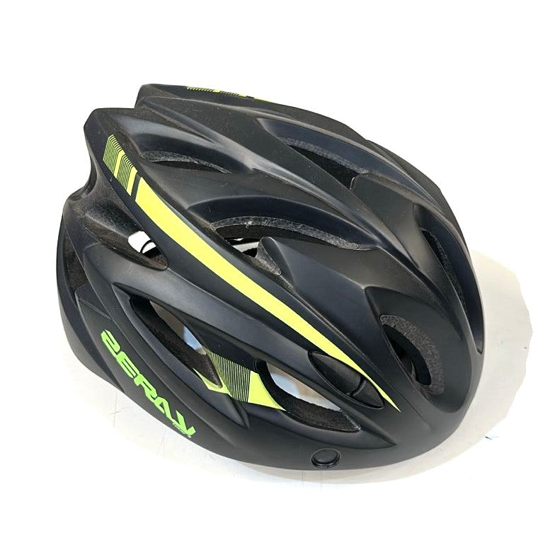 CAPACETE CICLISMO ZERAY COM LENTE E LED PRETO/AMARELO TAM M