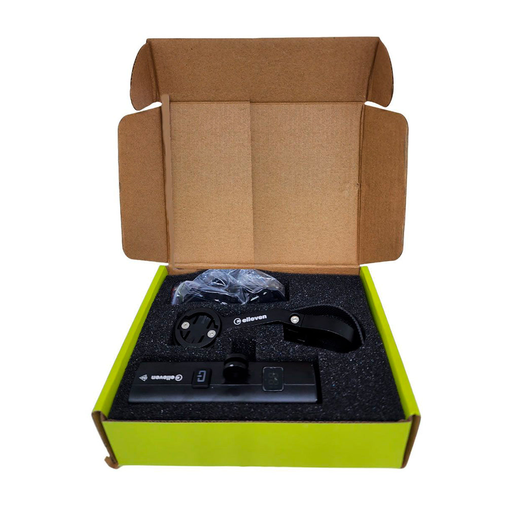 FAROL ELLEVEN COM FIXAÇÃO POR BAIXO COM SUPORTE GOPRO RECARREGÁVEL USB - PRETO FOSCO