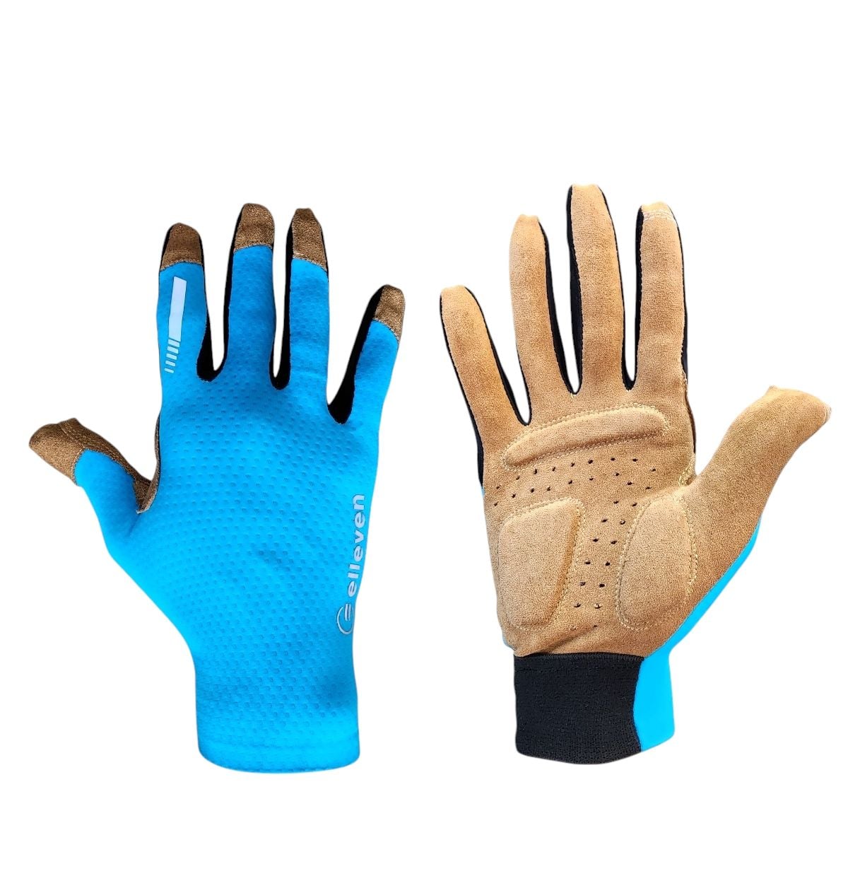 LUVA ELLEVEN FECHADA HITECH GEL AZUL AGUA E MARROM - TAM G
