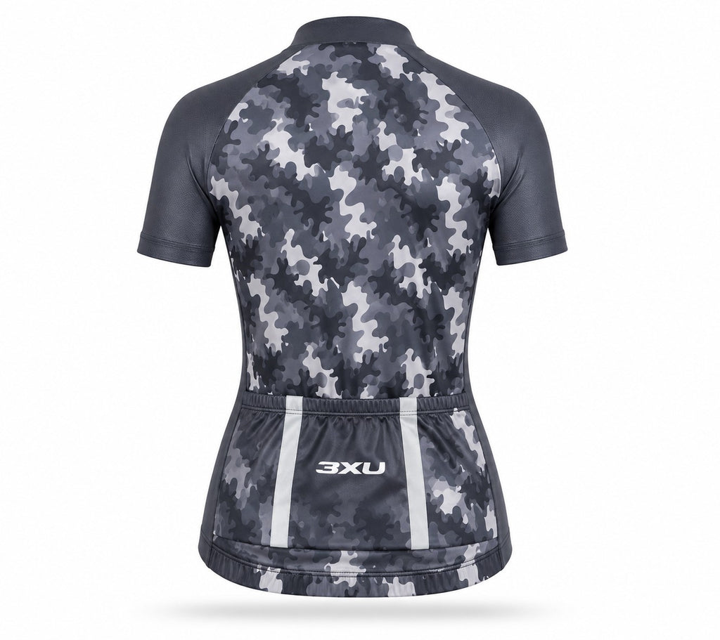 Camisa Ciclismo Feminino Refactor 3xu Camo Cinza