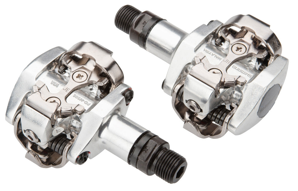 PEDAL 9/16 CLIP SHIMANO M505 COM TAQUINHO - PRATA