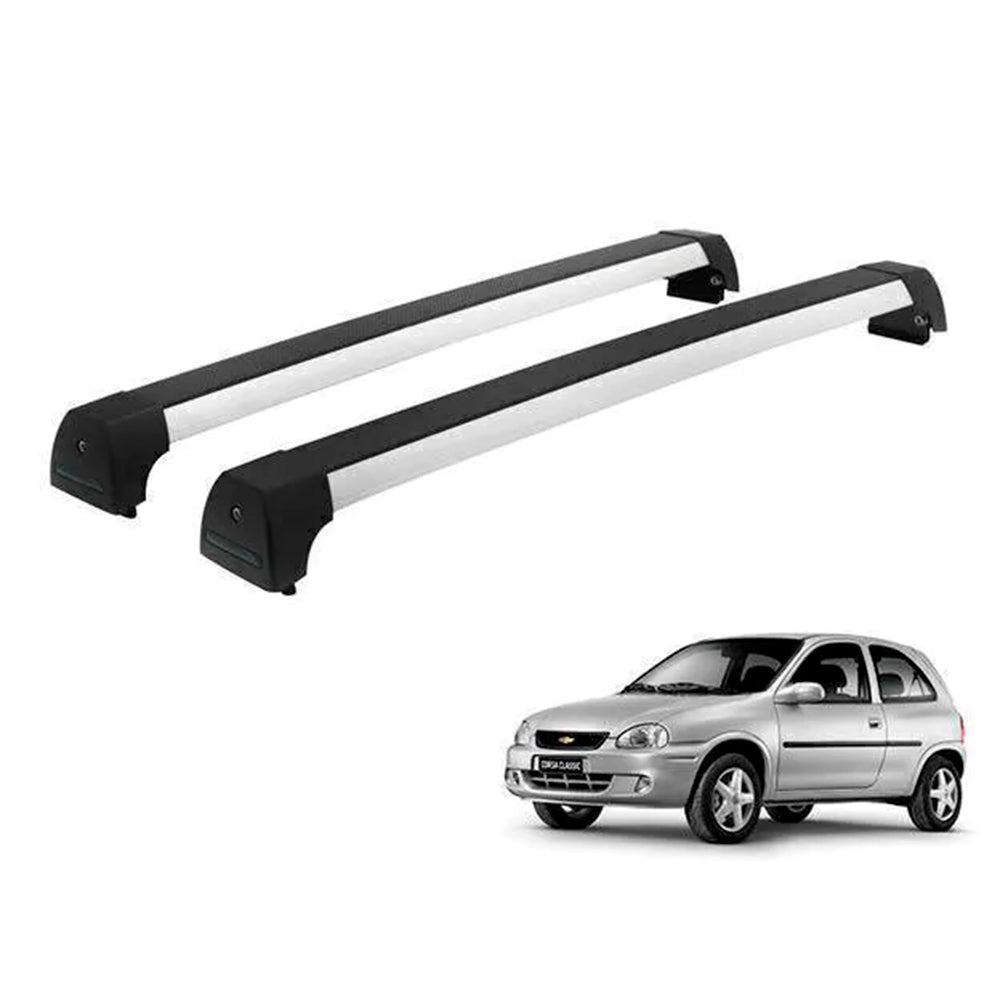 RACK LONG LIFE SPORT ALUM. PRATA P/ CHEVROLET CLASSIC/CELTA/PRISMA/CORSA/SEDAN/HATCH - 2/4 PORTAS (ACs)