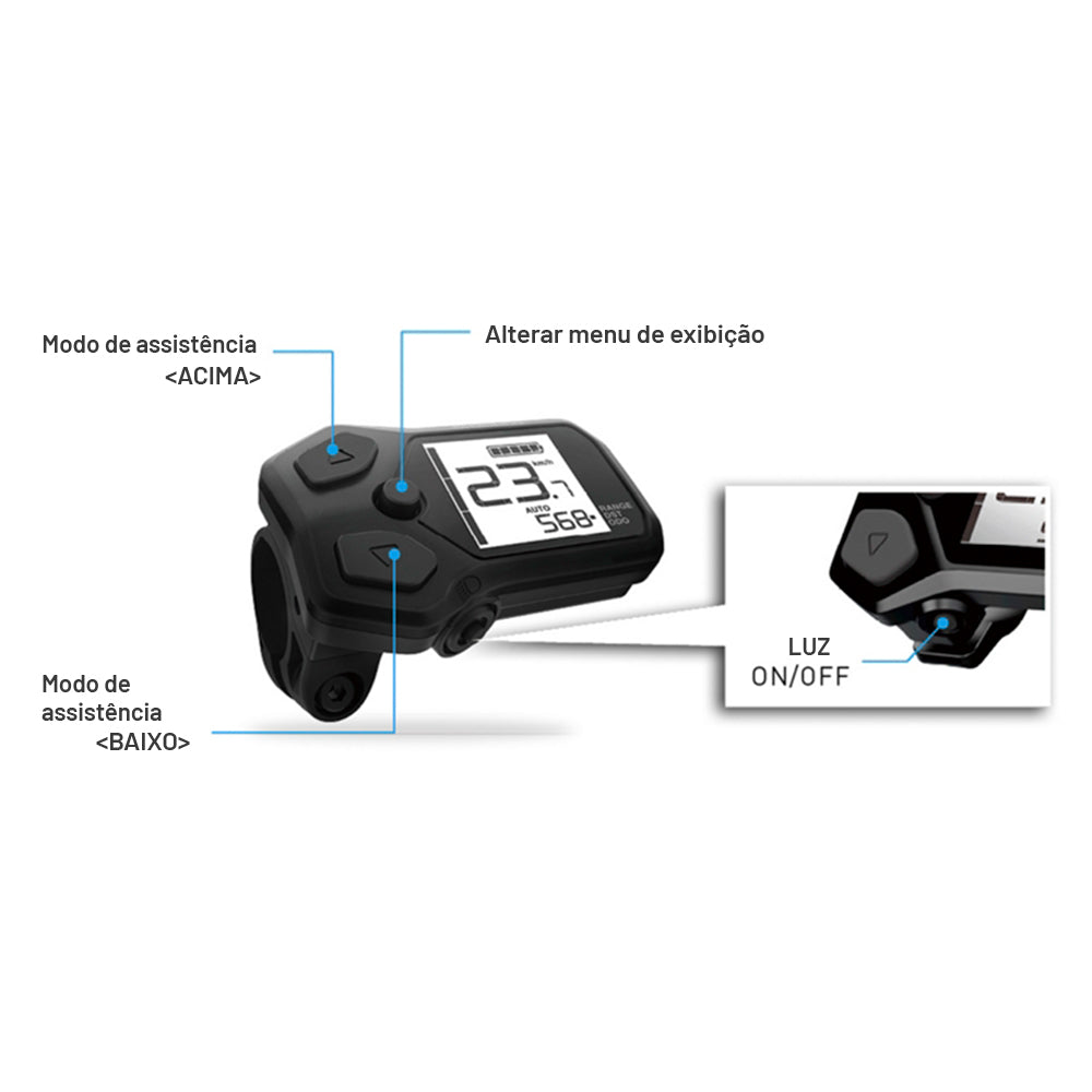 CICLO COMPUTADOR SHIMANO STEPS SC-E5000 C/ BRACADEIRA - PRETO