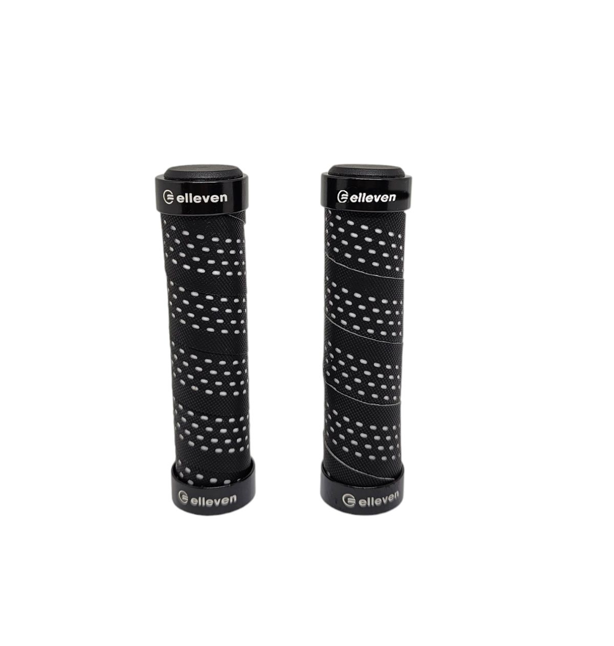 MANOPLA MTB EM EVA COM TRAVA 130MM ELLEVEN PRETO/BRANCO