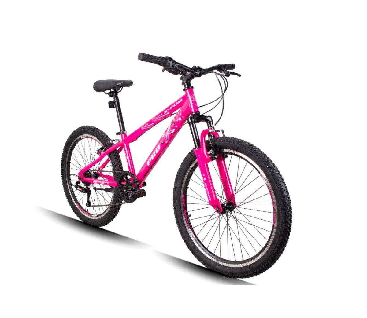 Bicicleta Aro 24 Pro-X X-Fun Preta Rosa