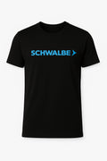 CAMISETA CASUAL SCHWALBE PRETA LOGO AZUL TAM - G