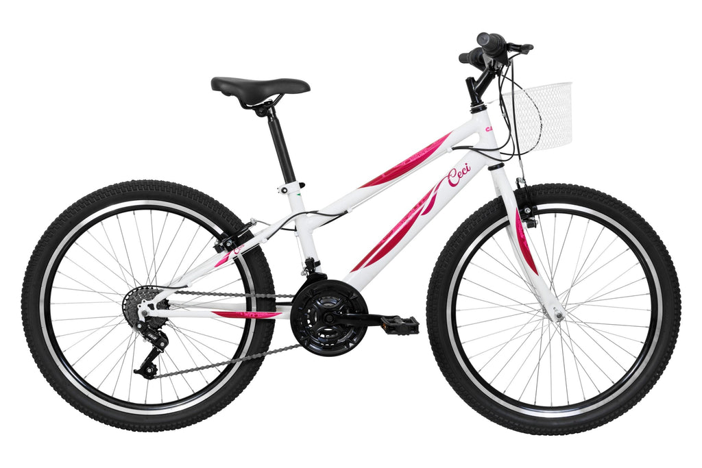 BICICLETA 24 CALOI CECI 21V BRANCO LANÇAMENTO