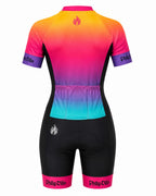 MACAQUINHO CICLISMO FEMININO FILIP DILLIS PRETO/COLORS