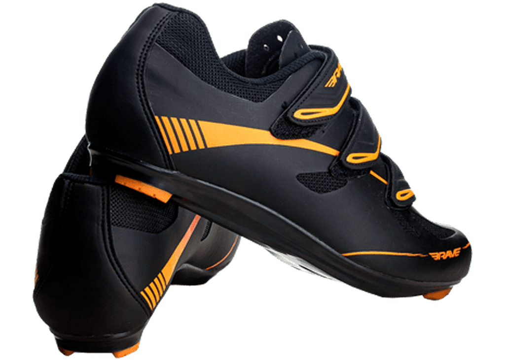 SAPATILHA CICLISMO R1 PRETO/LARANJA  BRAVE -   ( 36 BR)