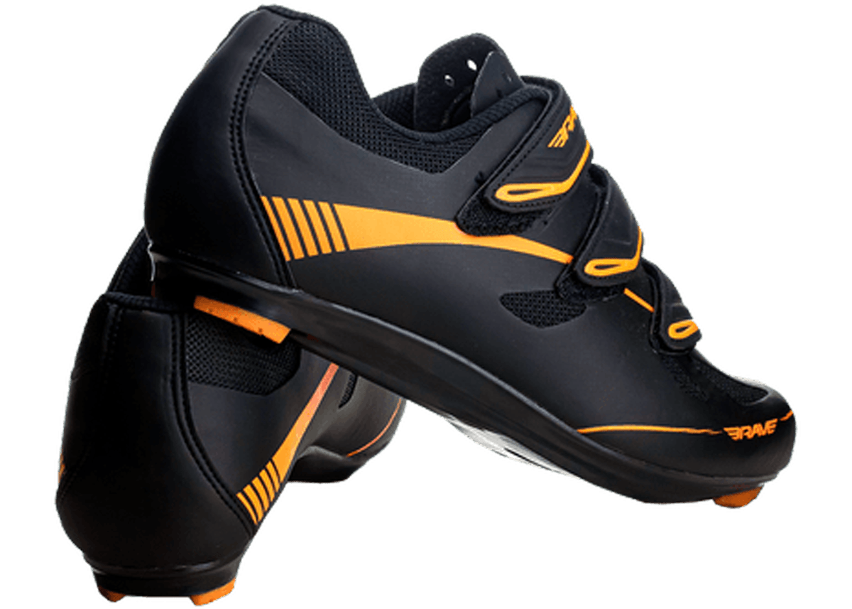 SAPATILHA CICLISMO R1 PRETO/LARANJA  BRAVE -   ( 36 BR)
