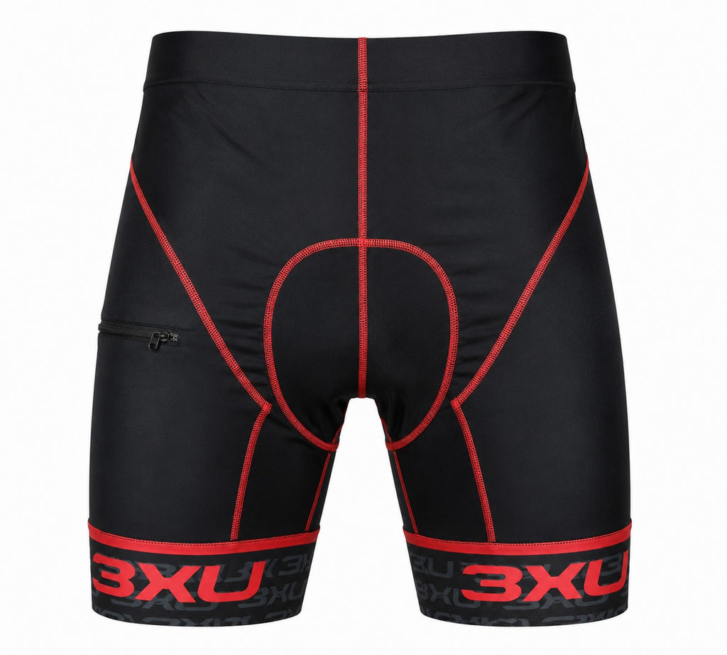 BERMUDA CICLISMO MASCULINA 3XU PRETO VERMELHO TAMANHO XG