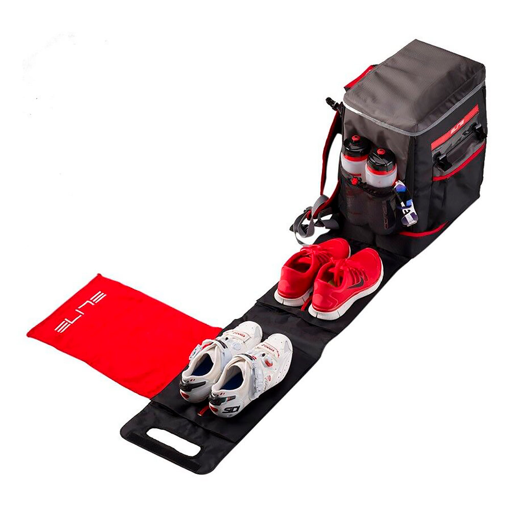 MOCHILA CICLISMO ELITE TRI BOX TRIATHLON MULTIFUNCIONAL - GRAFITE/VERMELHO