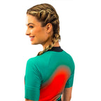 Camisa Ciclismo Free Force Start All Fit Feminina - Verde Laranja - M