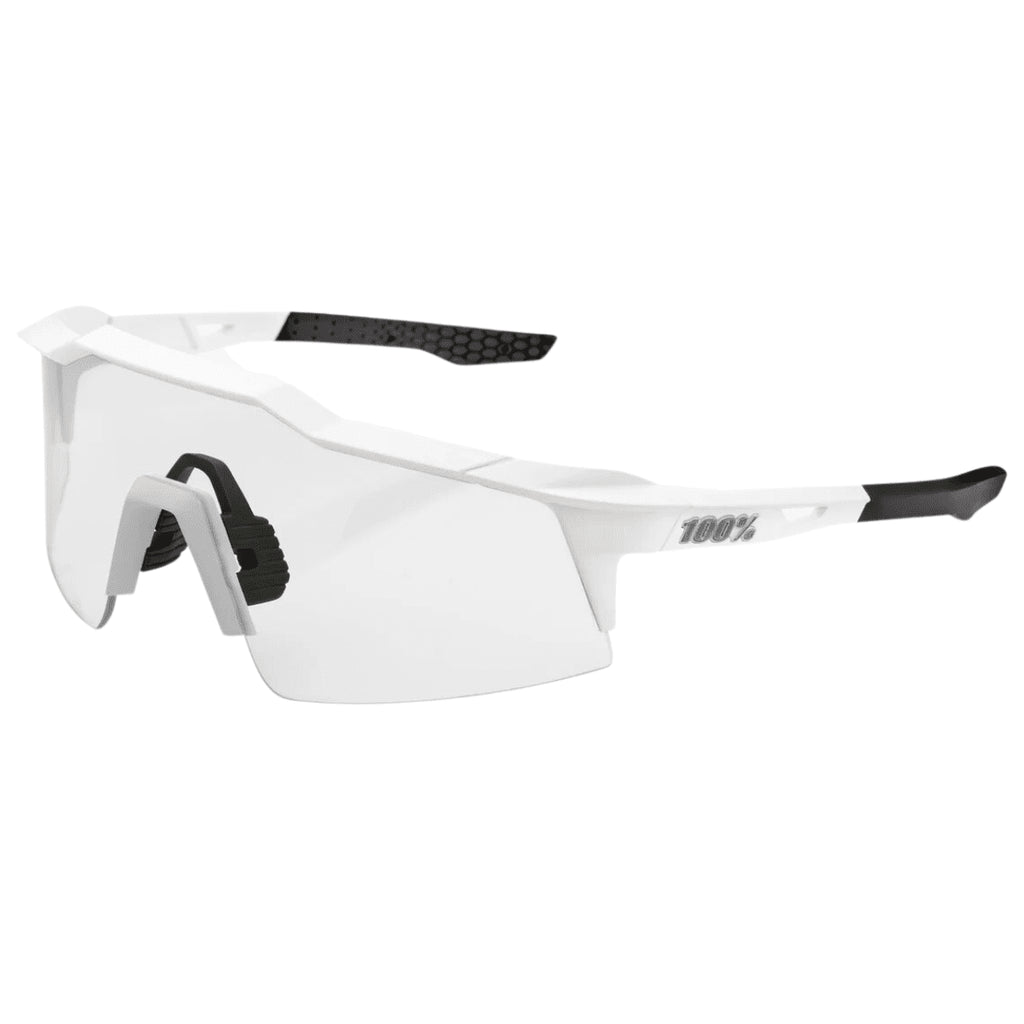 OCULOS 100% SPEEDCRAFT SL -  MATTE WHITE - HIPER SILVER MIRROR LENS