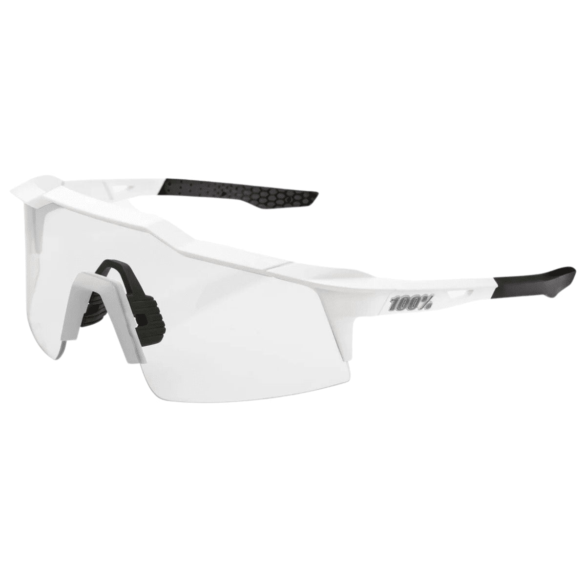 OCULOS 100% SPEEDCRAFT SL -  MATTE WHITE - HIPER SILVER MIRROR LENS
