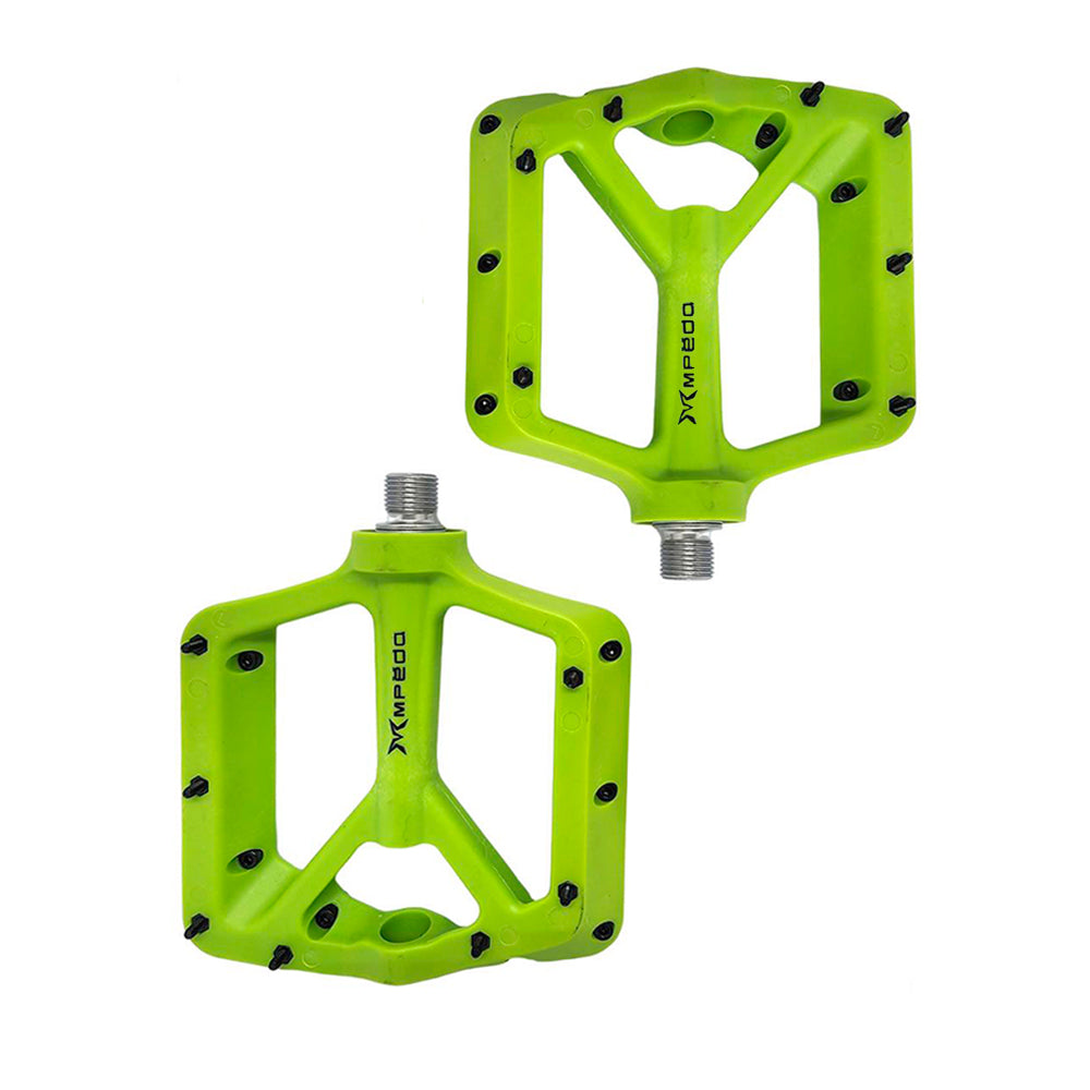 PEDAL 9/16 PLATAFORMA NYLON C/ROLAMENTO EIXO CRO-MO  - VERDE