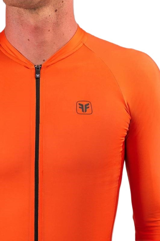 CAMISA DE CICLISMO FREE FORCE MASCULINA MANGA LONGA TRAINING ORANGISH 2024