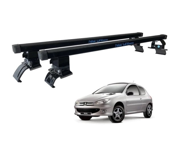 RACK DE TETO LONG LIFE LIGHT P/ PEUGEOT 206/207 HATCH - 2 PORTAS (5090) - PRETO