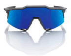 OCULOS 100% SPEEDCRAFT - MATTE BLACK - HIPER BLUE MULTILAYER MIRROR LENS