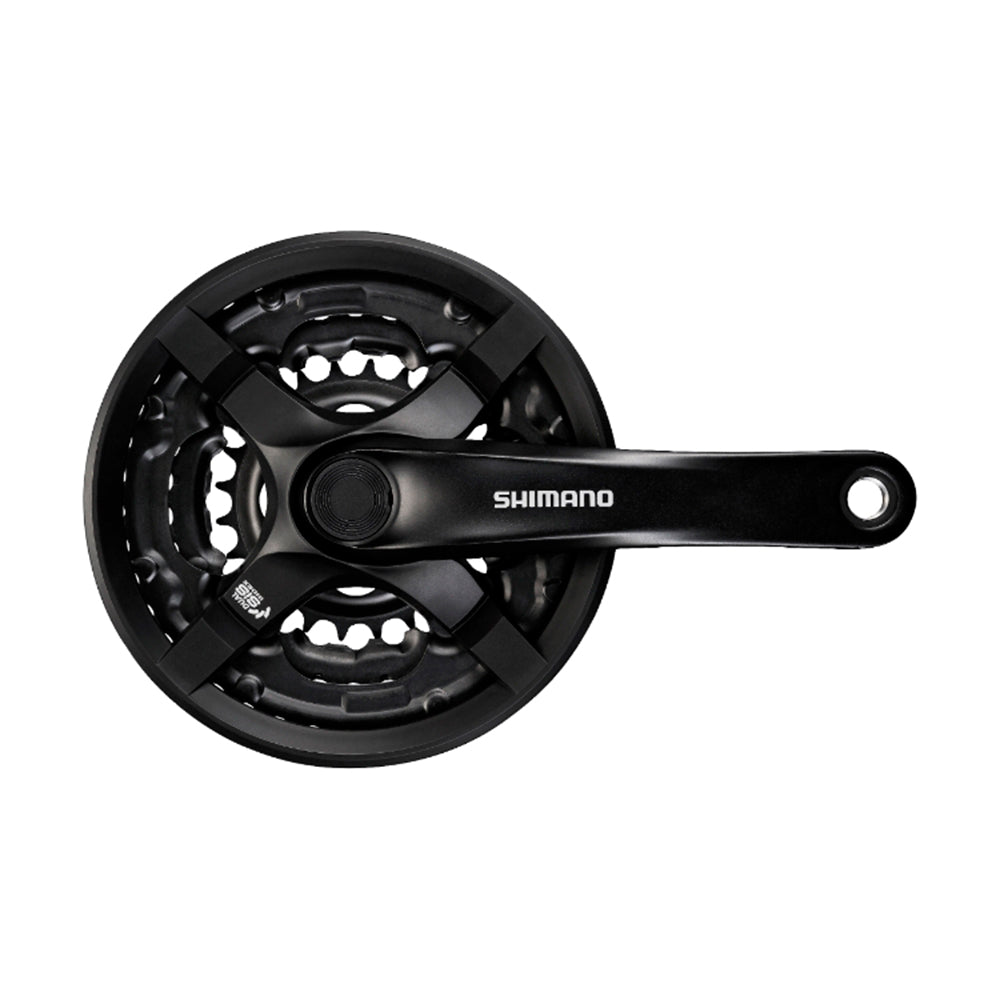 PEDIVELA SHIMANO TY501 REDUZIDO 24/34/42 6/7/8V C/ PROTETOR - (175mm) - PRETO