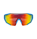OCULOS CICLISMO KIDS ELLEVEN XQ547 LENTE POLICARBONATO COLORS UV400 AZUL
