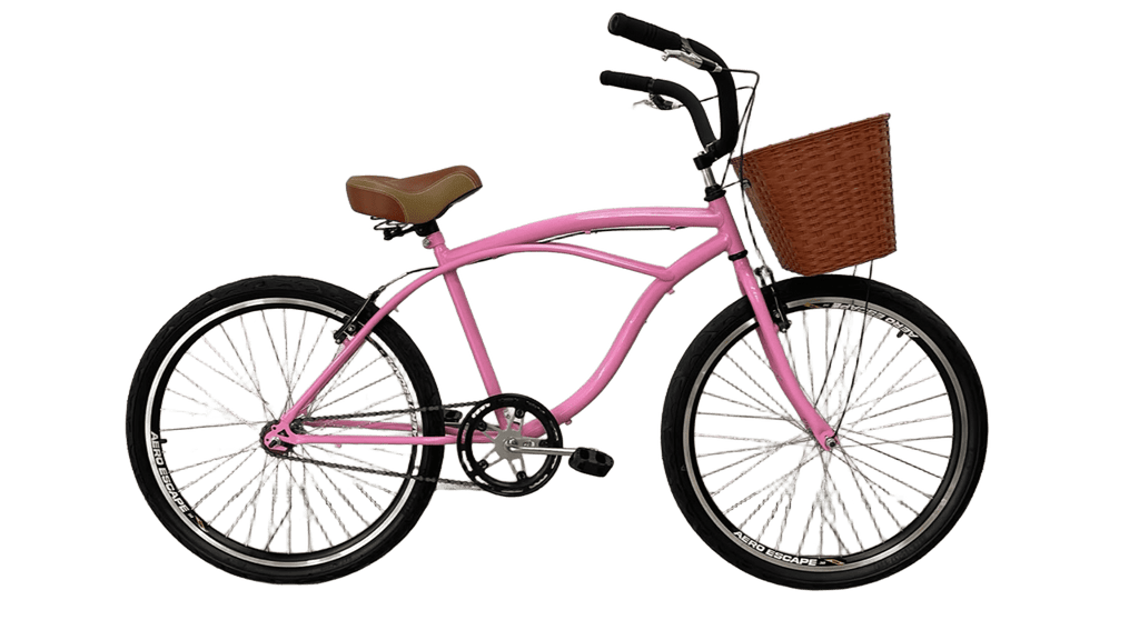 Bicicleta 26 Beach Cruiser Rosa V-Brake