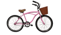Bicicleta 26 Beach Cruiser Rosa V-Brake