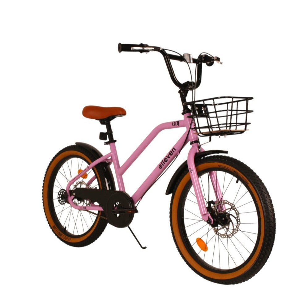 BICICLETA ELLEVEN URBAN ELLY ARO 20" COM CESTA ROXA/PRETA