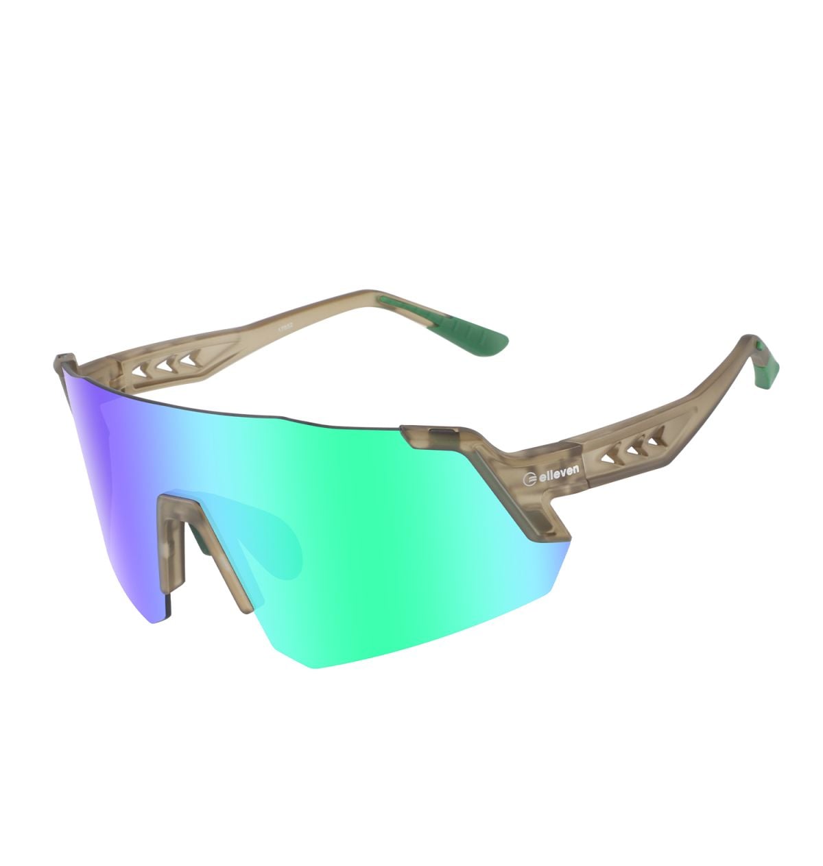 ÓCULOS CICLISMO ELLEVEN EL647 LENTE POLICARBONATO UV400 VERDE/BEGE