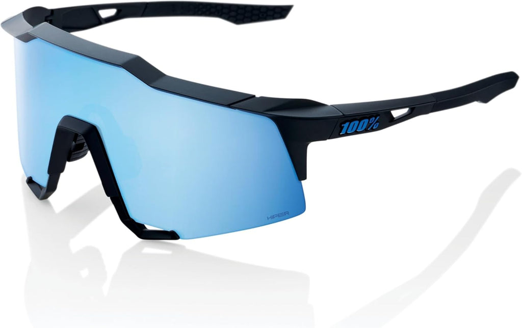 OCULOS 100% SPEEDCRAFT - MATTE BLACK - HIPER BLUE MULTILAYER MIRROR LENS