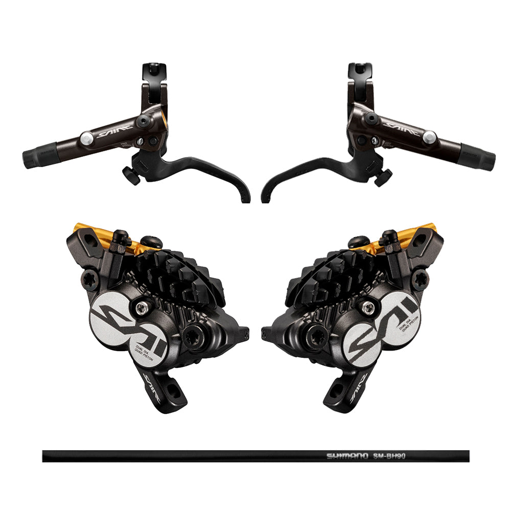 FREIO DISCO SHIMANO SAINT M820 HIDRÁULICO 4 PISTÕES DIANT/TRAS (PAR)
