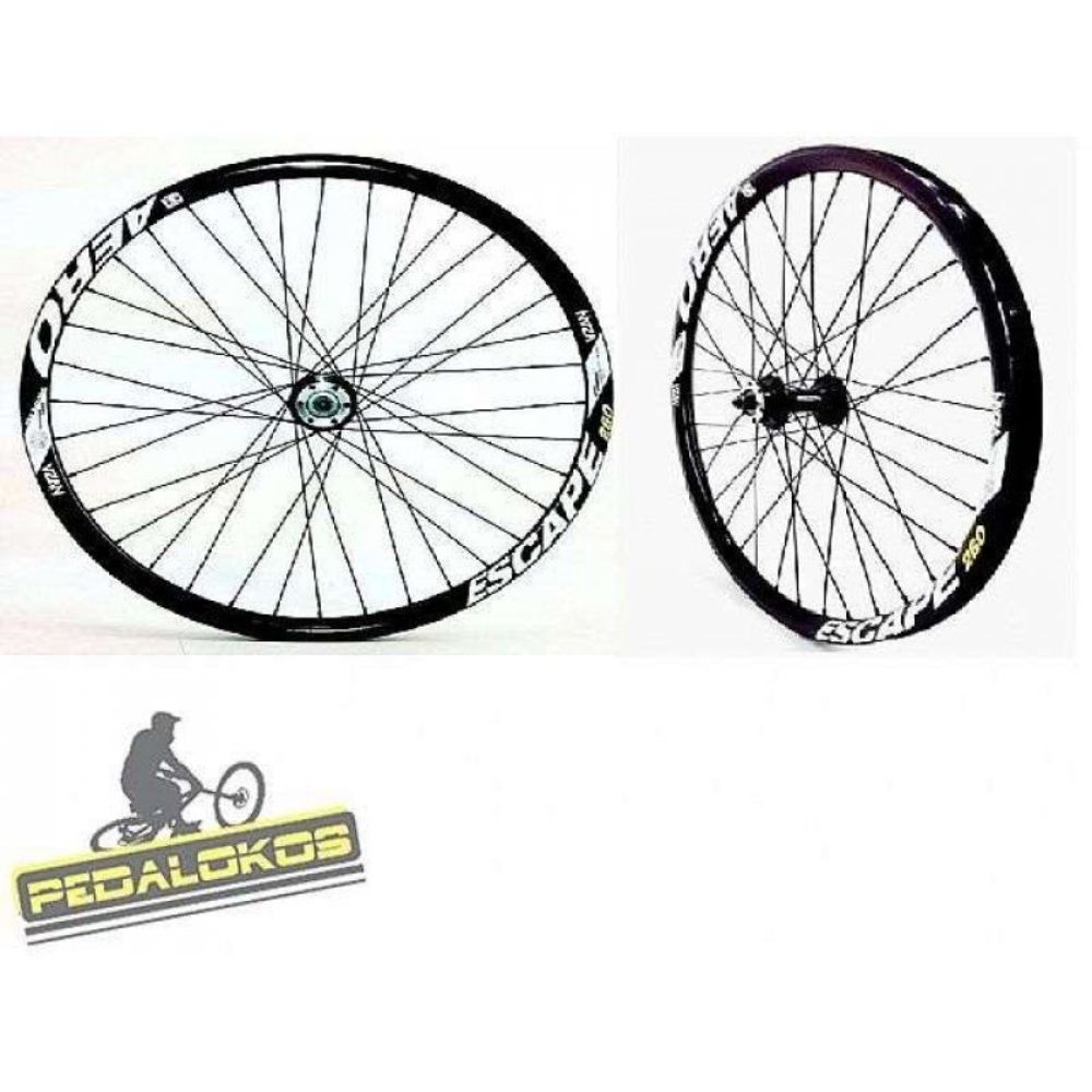 RODAS 26 AERO VZAN CUBOS ROSCA DISC C/BLOC.RAIO INOX - PRETO