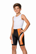 Bermuda de Ciclismo Juvenil Elite UV Preto/Laranja 12 Anos