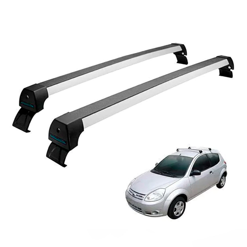 RACK LONG LIFE SPORT ALUM. PRATA P/ FORD KA - 2008 ATÉ 2014 (AKAN)