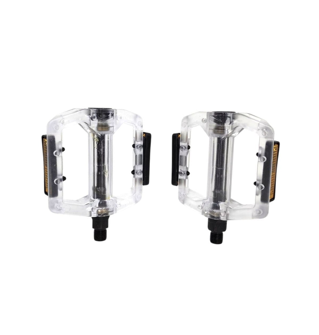 PEDAL PLATAFORMA 9/16 ESFERADO ACRÍLICO COM REFLETOR TRANSPARENTE