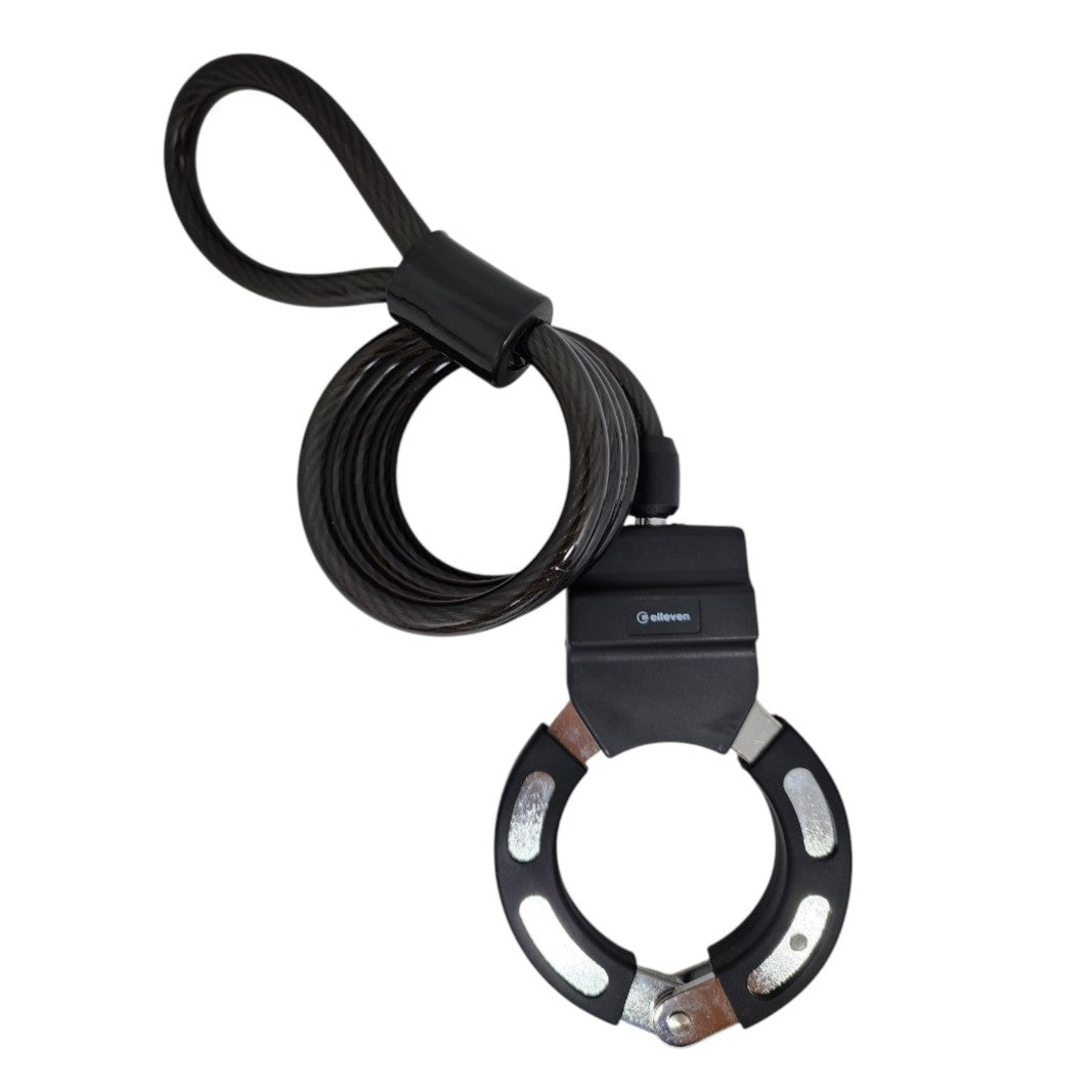 CADEADO ELLEVEN ESPIRAL ALGEMA COM CHAVE 8MM X 1000MM PRETO