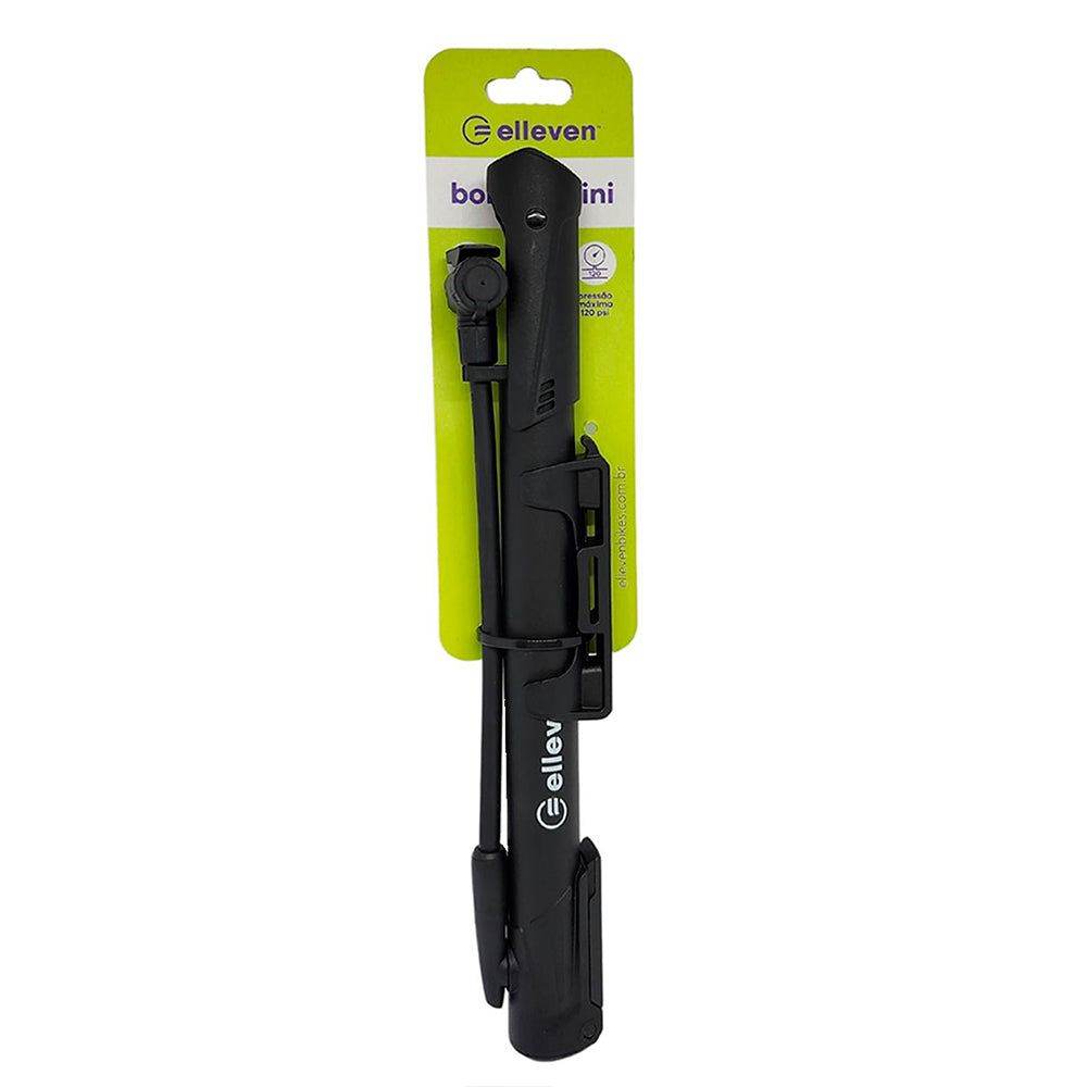 BOMBA ELLEVEN MINI REVERSÍVEL C/ MANGUEIRA E SUPORTE (120PSI) - PRETO