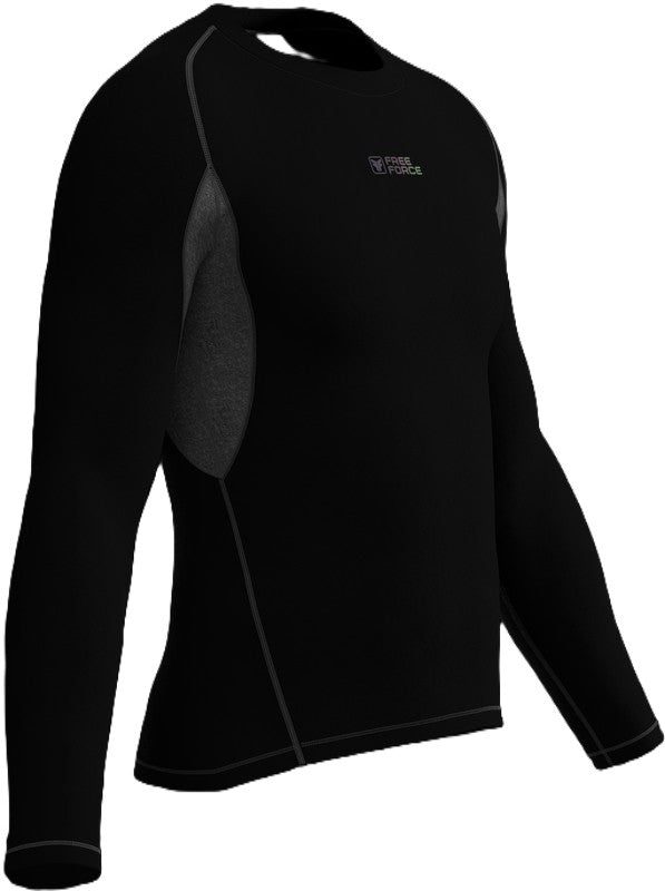 SEGUNDA PELE FREE FORCE MANGA LONGA MASCULINA PELUCIADA PRETO/CHUMBO - GG