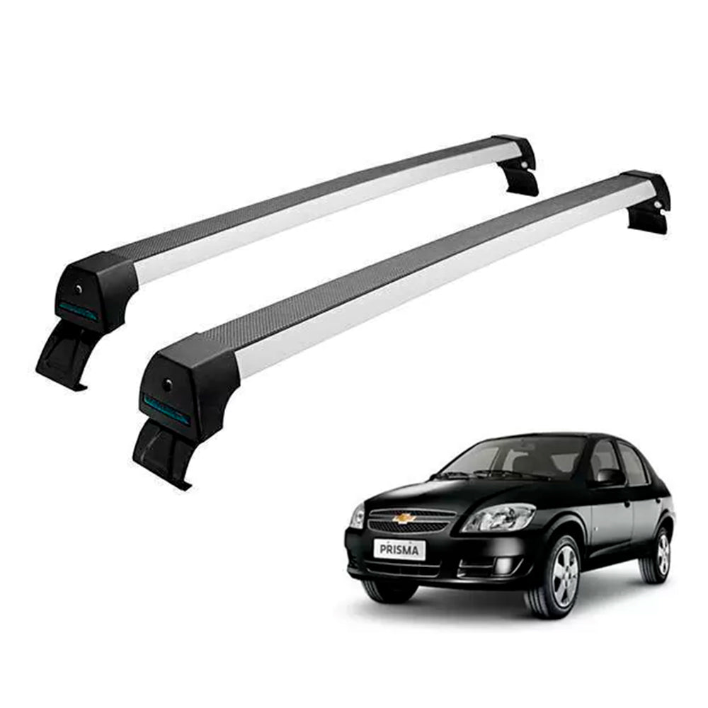 RACK LONG LIFE SPORT ALUM. PRATA P/ CHEVROLET PRISMA- 4 PORTAS ATÉ 2012 (ACe-4) - PRATA