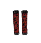 Manopla Mtb Em Eva Com Trava 130mm Relevo Elleven Preto/Vermelho