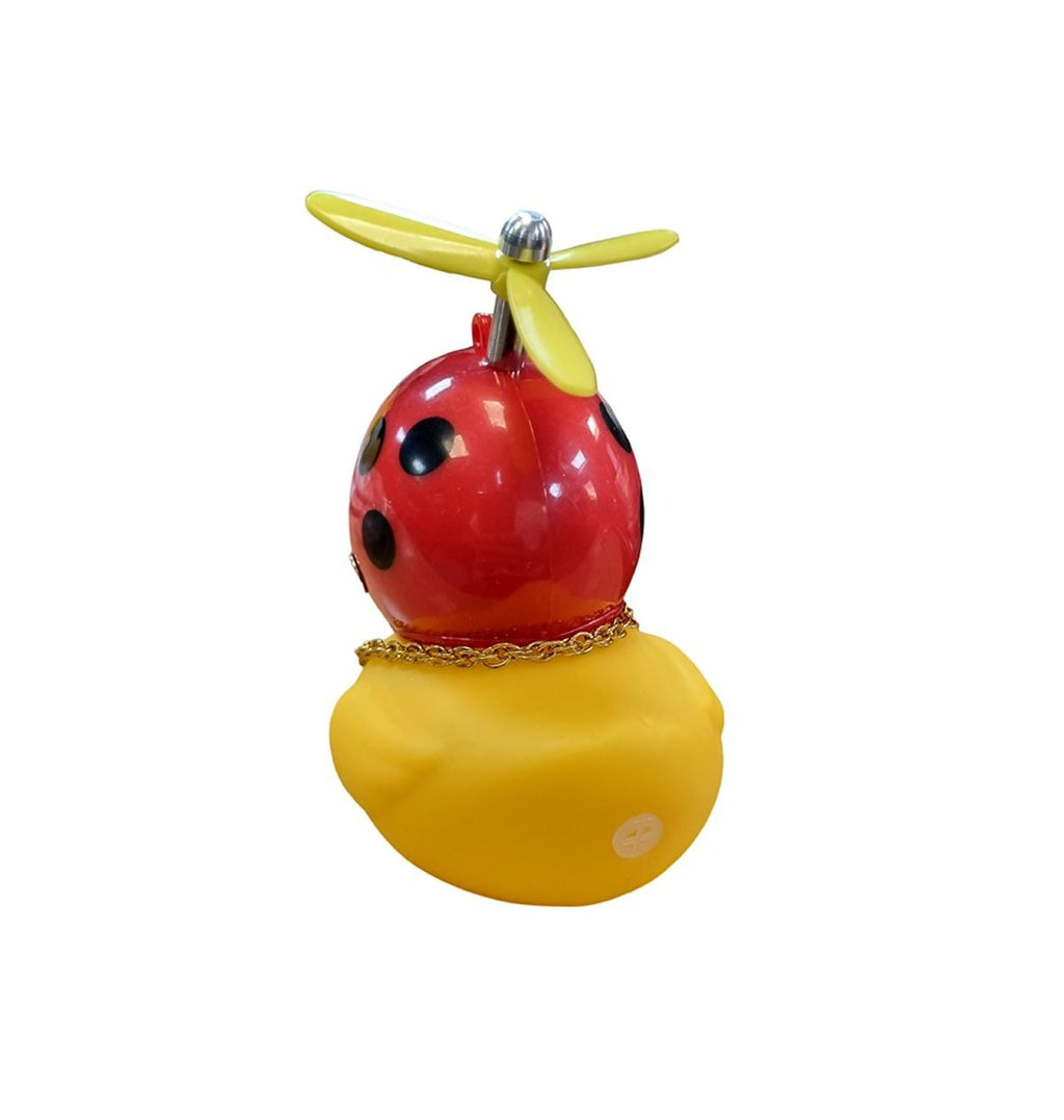 BUZINA SILICONE PATO COM CAPACETE VERMELHO JOANINHA