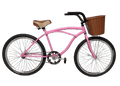 Bicicleta 26 Beach Cruiser Rosa Contra Pedal