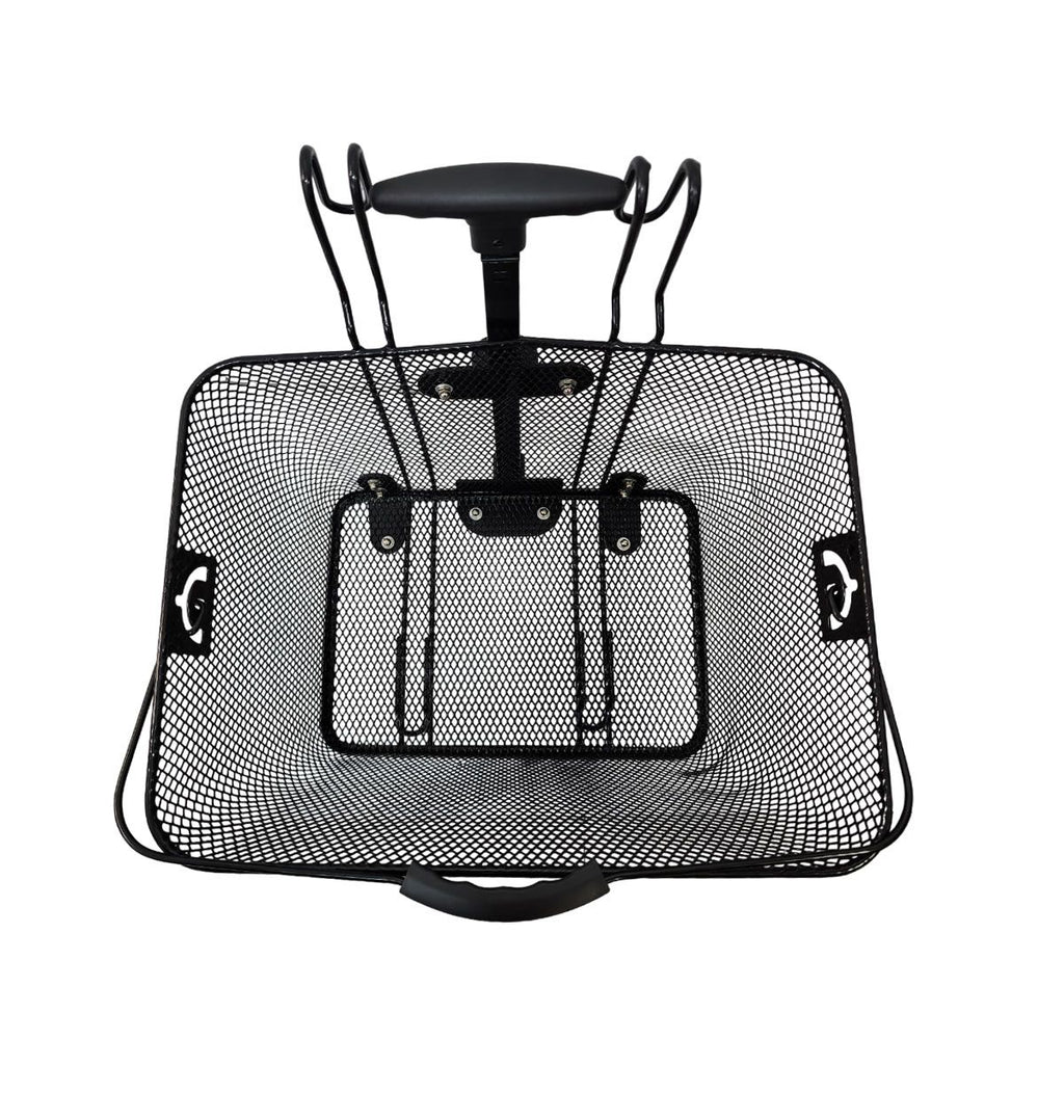 CESTA ARAMADA ELLEVEN CARRINHO 2 EM 1 40X30X22CM COM ALÇA - PRETO