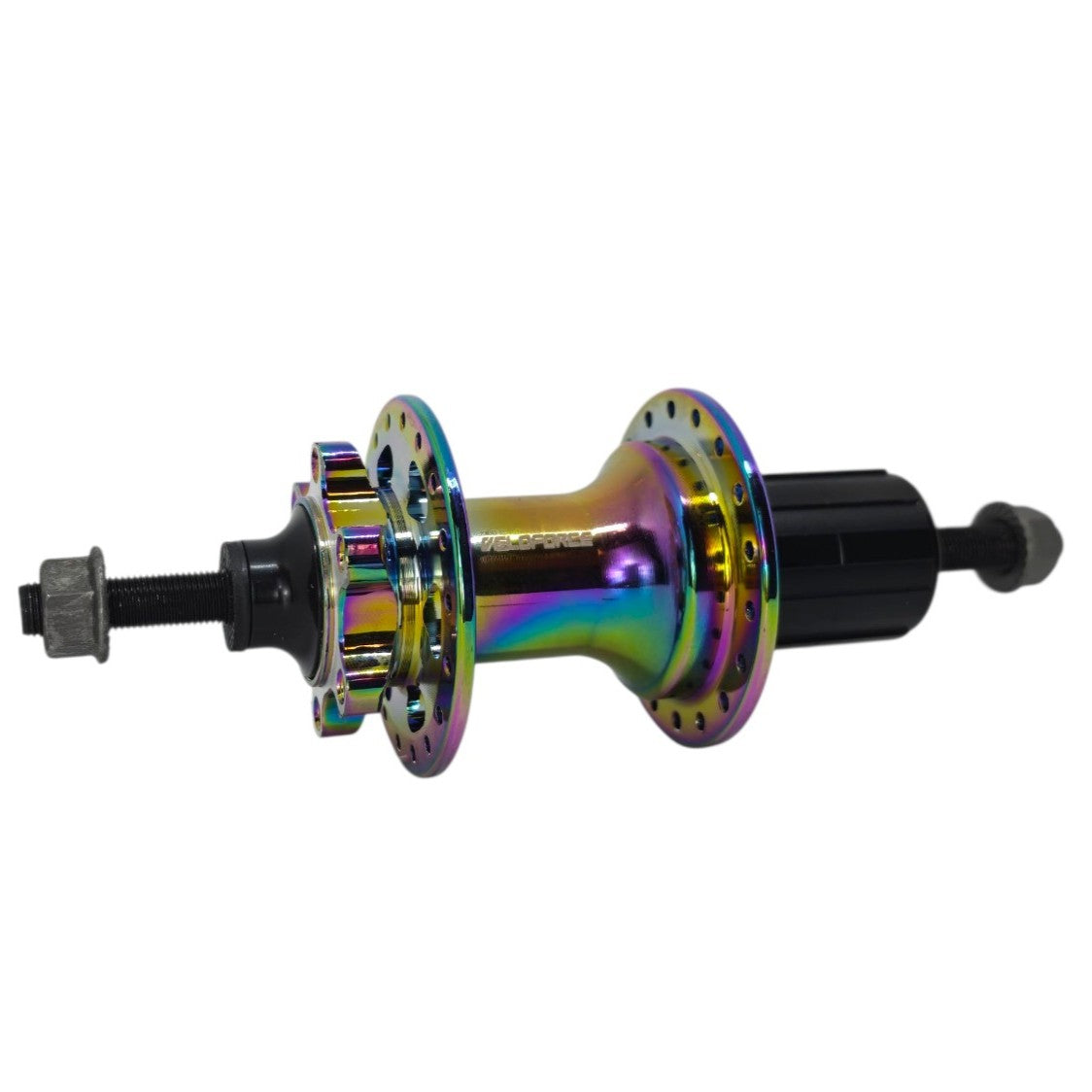 CUBO TRASEIRO VELOFORCE BARULHENTO 12V 10X135MM 36 FUROS EIXO MACIÇO RAINBOW